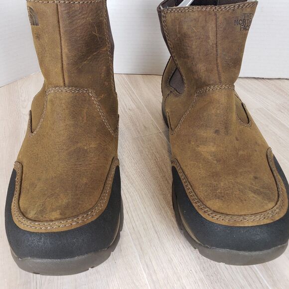 The North Face Men\'s Brown Leather Hiking Boots Work Size 12 slip on main image 7